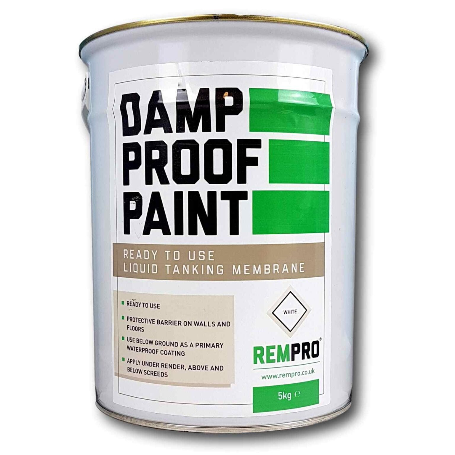 Damp Proof Membrane Paint White 5 litres | Rempro